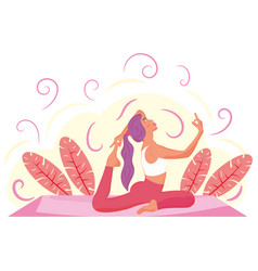 Isolated Cute Girl Character Doing A Yoga Pose