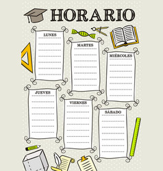 Spanish Vintage Template A School Schedule