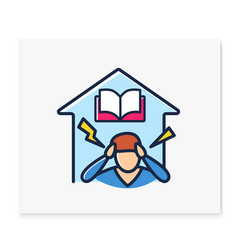 Homeschooling Stress Color Line Icon