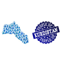 People Composition Of Mosaic Map Of Kurdistan