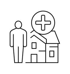 Human And House For Rent Line Icon