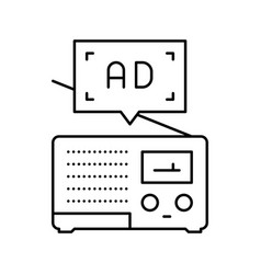 Radio Advertising Line Icon