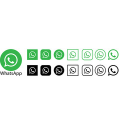 Whatsapp Icons Set Flat Line Popular