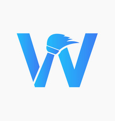 Letter W House Cleaning Logo Concept With Clean