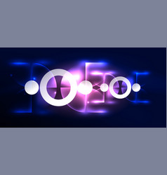 Neon Light Glowing Circles Abstract