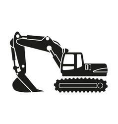 Cartoon Crawler Excavator Silhouettes Heavy