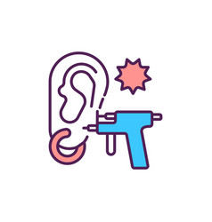 Ear Piercing Gun Dangers Rgb Color Icon