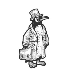 Penguin Businessman Suit Sketch