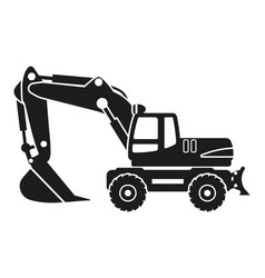 Cartoon Wheel Excavator Silhouettes Heavy