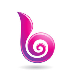 Magenta Glossy Swirly Candy Shaped Letter B Icon