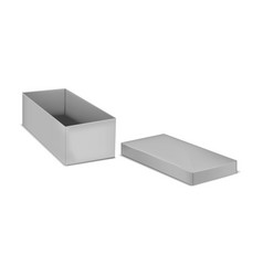 Open Gray Cardboard Box Empty Inside Template