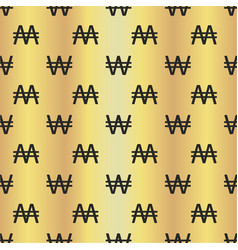 South Korean Won Icon Seamless Pattern