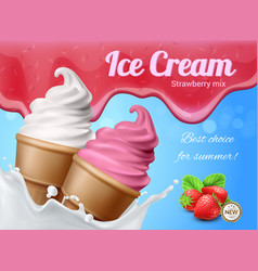 Strawberry Ice Cream Advertisement