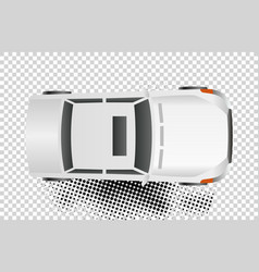 White Car Top View Flat