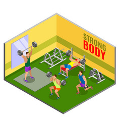 Body Building Workout Isometric Composition