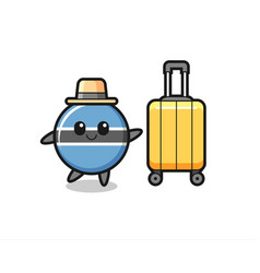 Botswana Flag Badge Cartoon With Luggage