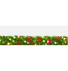 Christmas Fir Tree Border With Ball