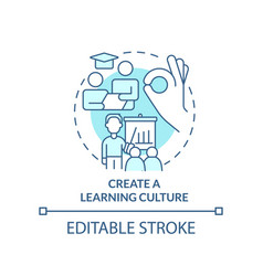 Create Learning Culture Turquoise Concept Icon