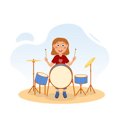 Girl Playing Drum In Studio Girlsband Audition