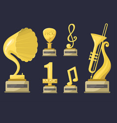 Gold Rock Star Trophy Music Notes Best