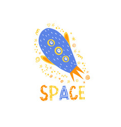 Space Rocket Is Yellow And Blue