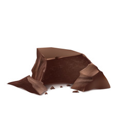 3d Realistic Brown Chocolate Pieces Fragments