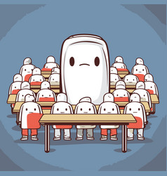 A Group Of People With A Sad Face In The Classroom