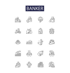 Banker Line Icons And Signs