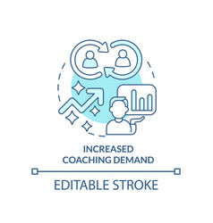 Increased Coaching Demand Turquoise Concept Icon