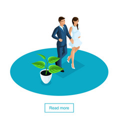 Isometric Concept Of Young Parents Go To The