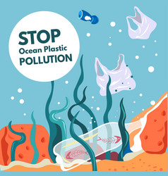 Oceanic Pollution Plastic Waste In Water Bottom