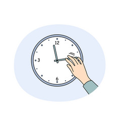 Person Changing Time On Clock