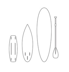 Set Outline Surf Stand And Wake Boards