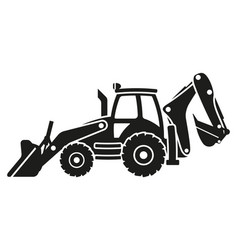 Cartoon Backhoe Silhouettes Heavy Machinery