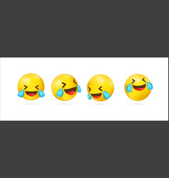 Collection Of 3d Yellow Emoticons With Smiling