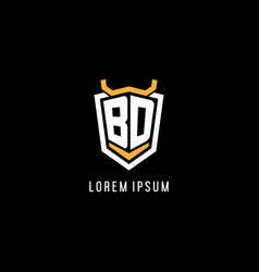 Initial Bd Geometric Shield Esport Logo Monogram