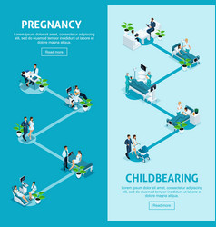 Isometric Banners Concept Work Hospital Medical