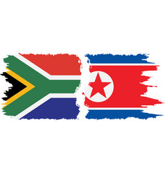 North Korea And South Africa Grunge Flags