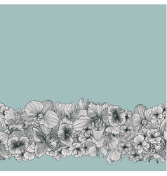 Seamless Vintage Flower Border