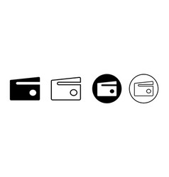 Wallet Silhouette Icon Set