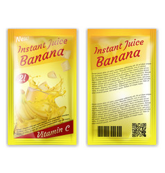 3d Realistic Instant Banana Juice Package