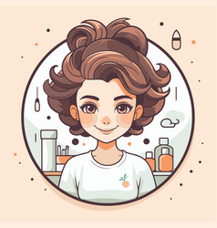 A Girl With Curly Hair In Beauty Salon