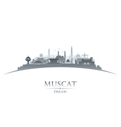 Muscat Oman City Skyline Silhouette White