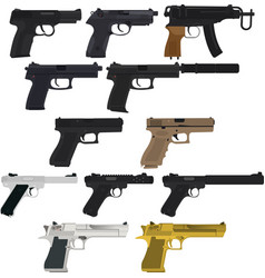 Various Pistols With Modifications