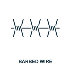 Barbed Wire Icon Monochrome Simple Line War Icon