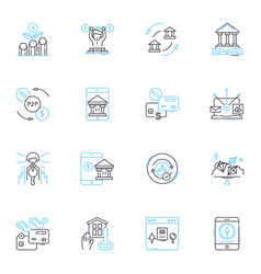 Business Revenue Linear Icons Set Profit Income