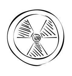 Hand-drawn Radiation Icon Isolated On White