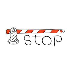 Road Barrier And Stop Sign Conceptual Image