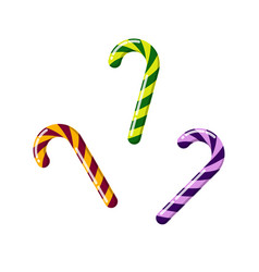 Set Of Colorful Candy Canes