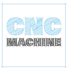 Cnc Machine In Blueprint Style